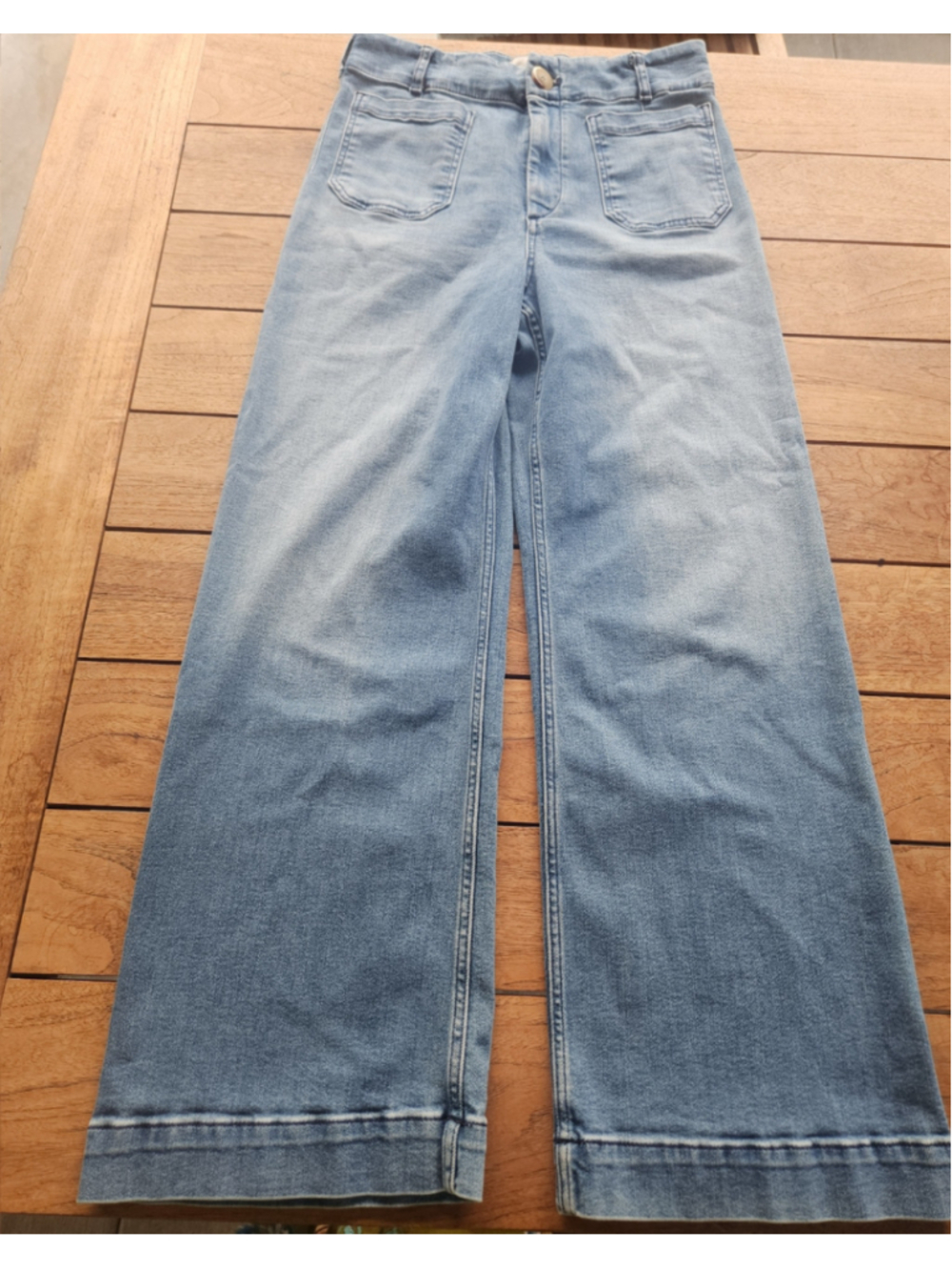 Anthropologie Maeve Colette High-Rise Wide-Leg Full-Length Jeans Size 30 - Picture 2 of 7